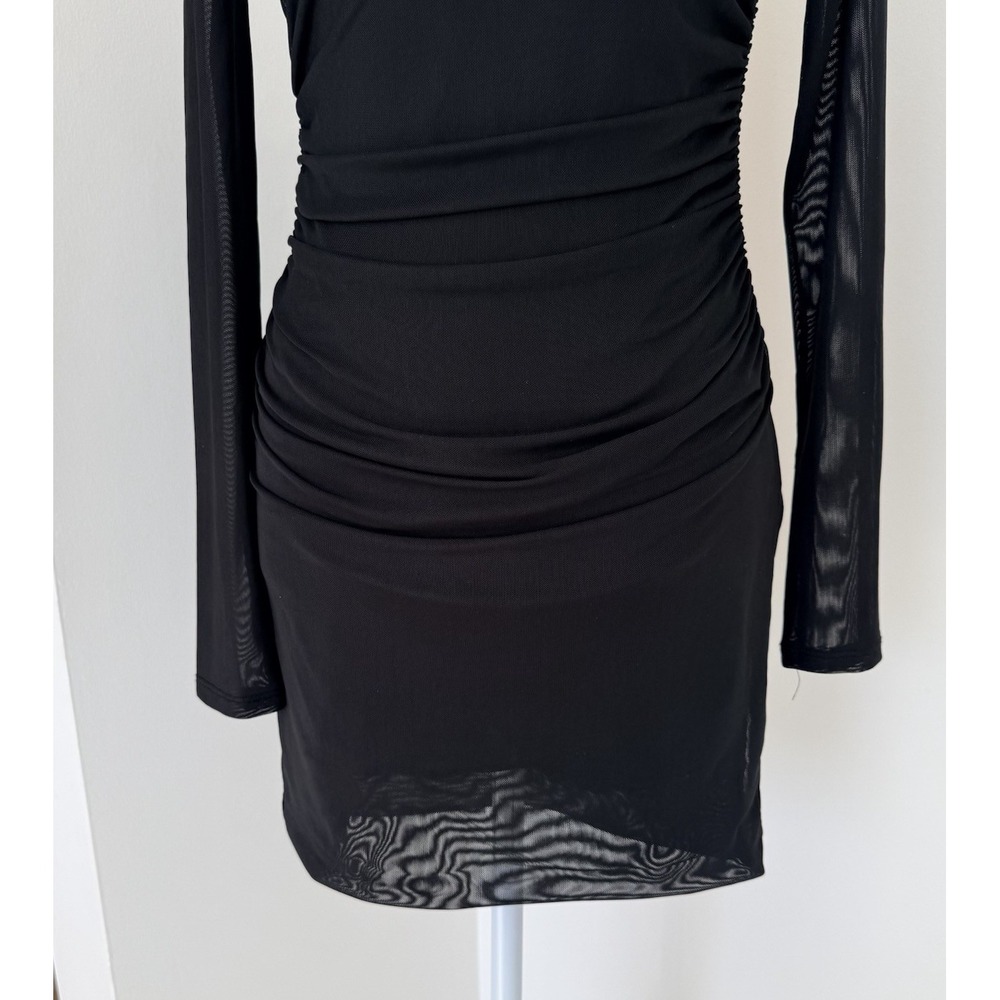 Witchy Sheer Mesh Off Shoulder Mini Dress Womens Size M Whimsigoth Dark fairy - Picture 3 of 12